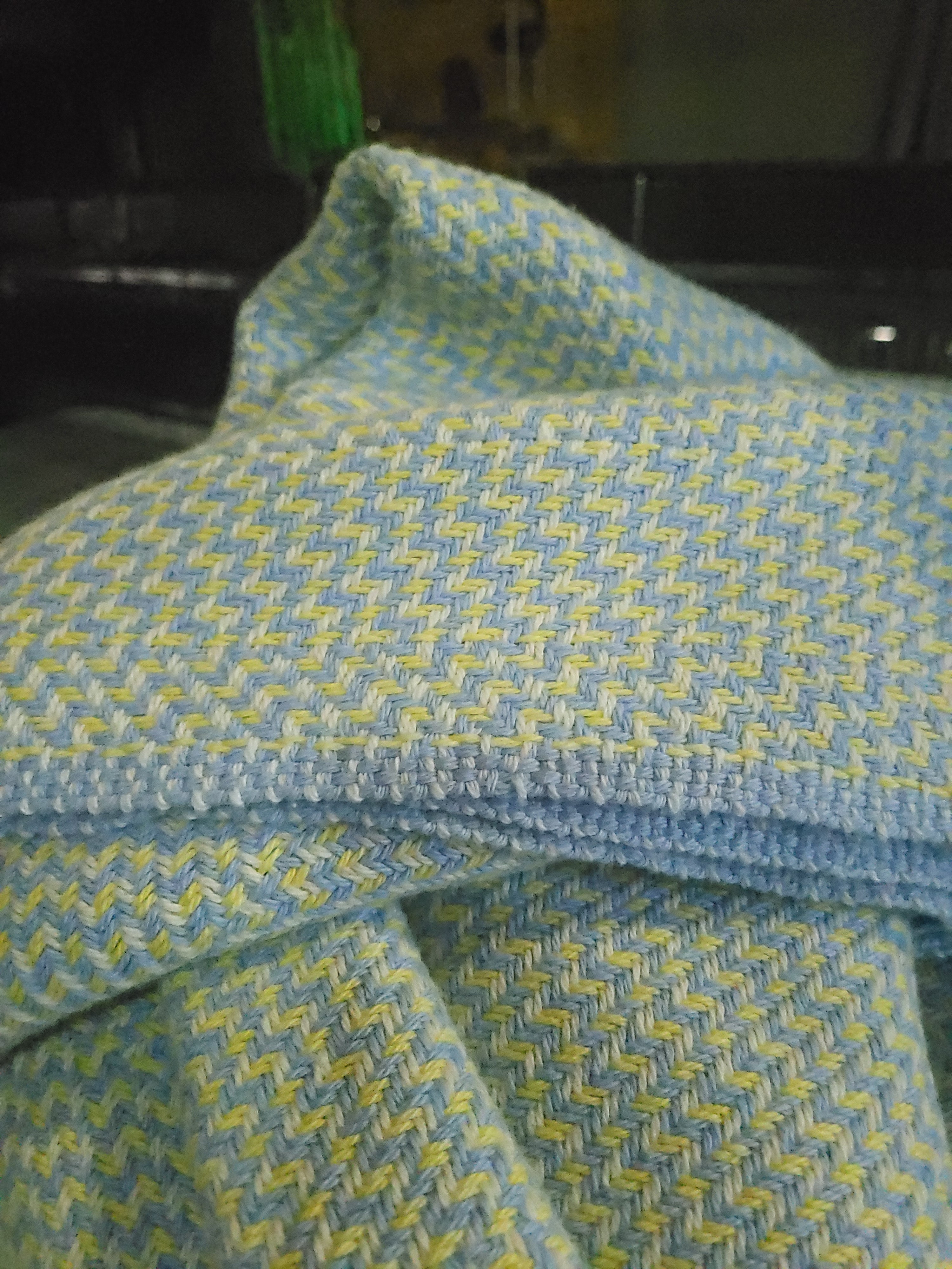 Lemon Chiffon and Blue Warp Cotton Blanket Collection