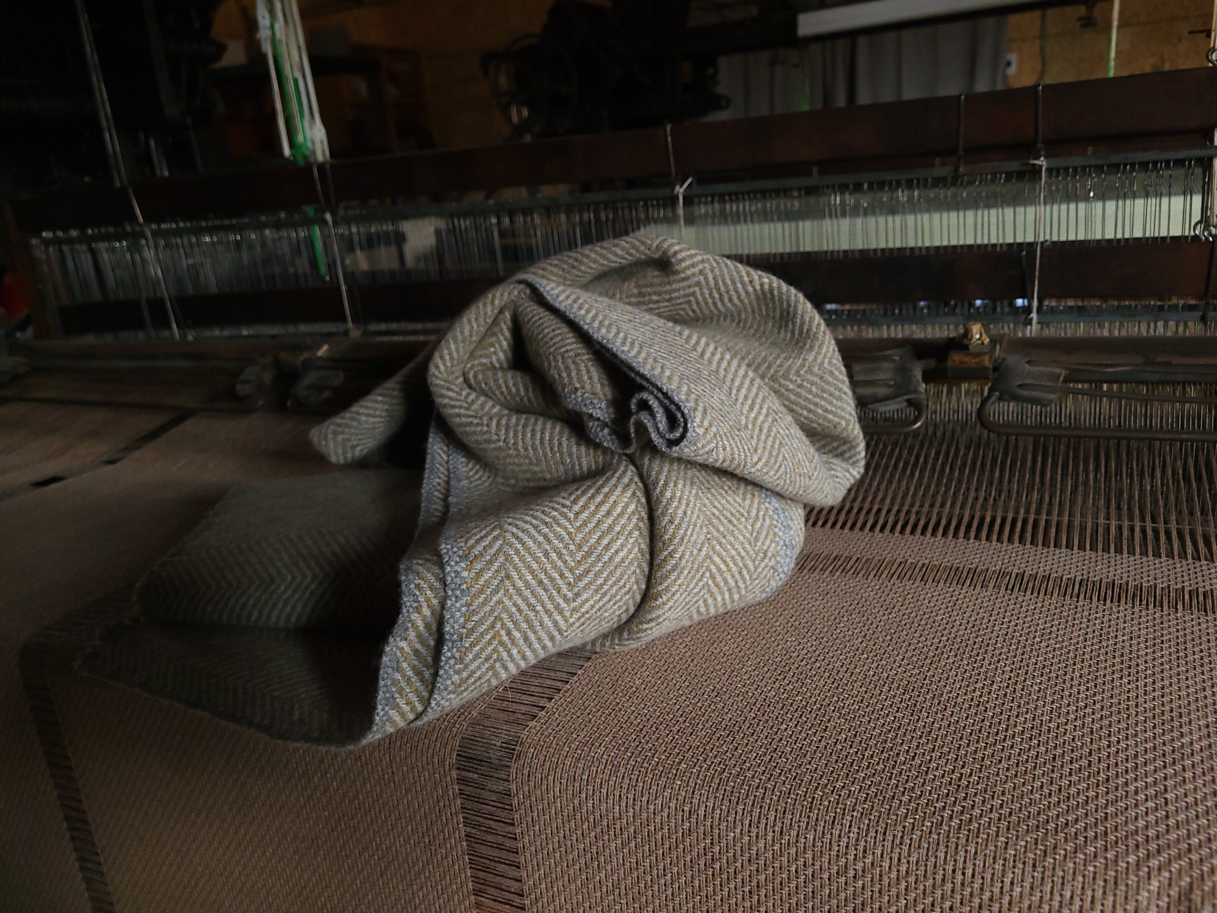 Light Oxford Grey and Yellowstone Lambswool Blanket