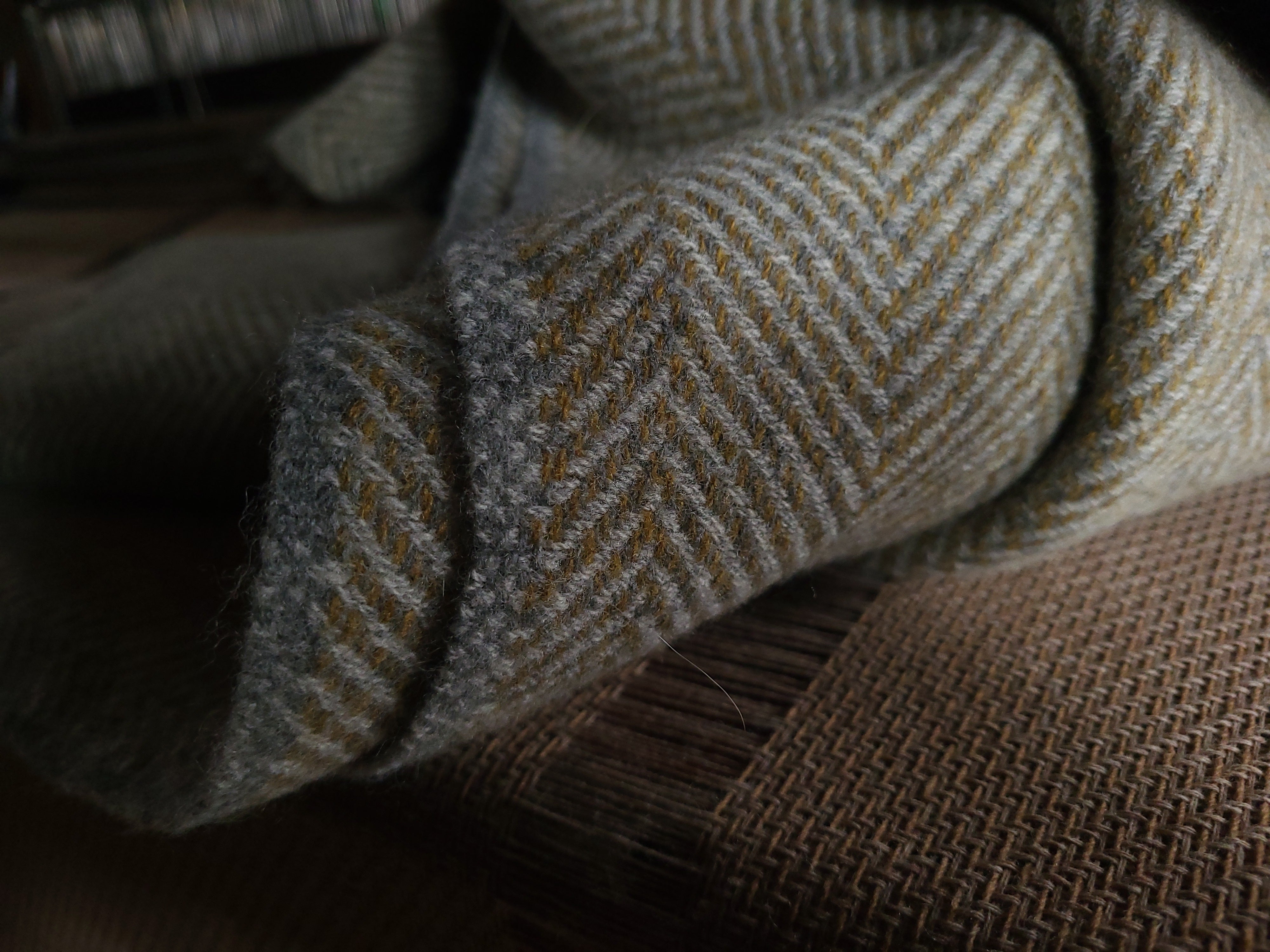 Light Oxford Grey and Yellowstone Lambswool Blanket