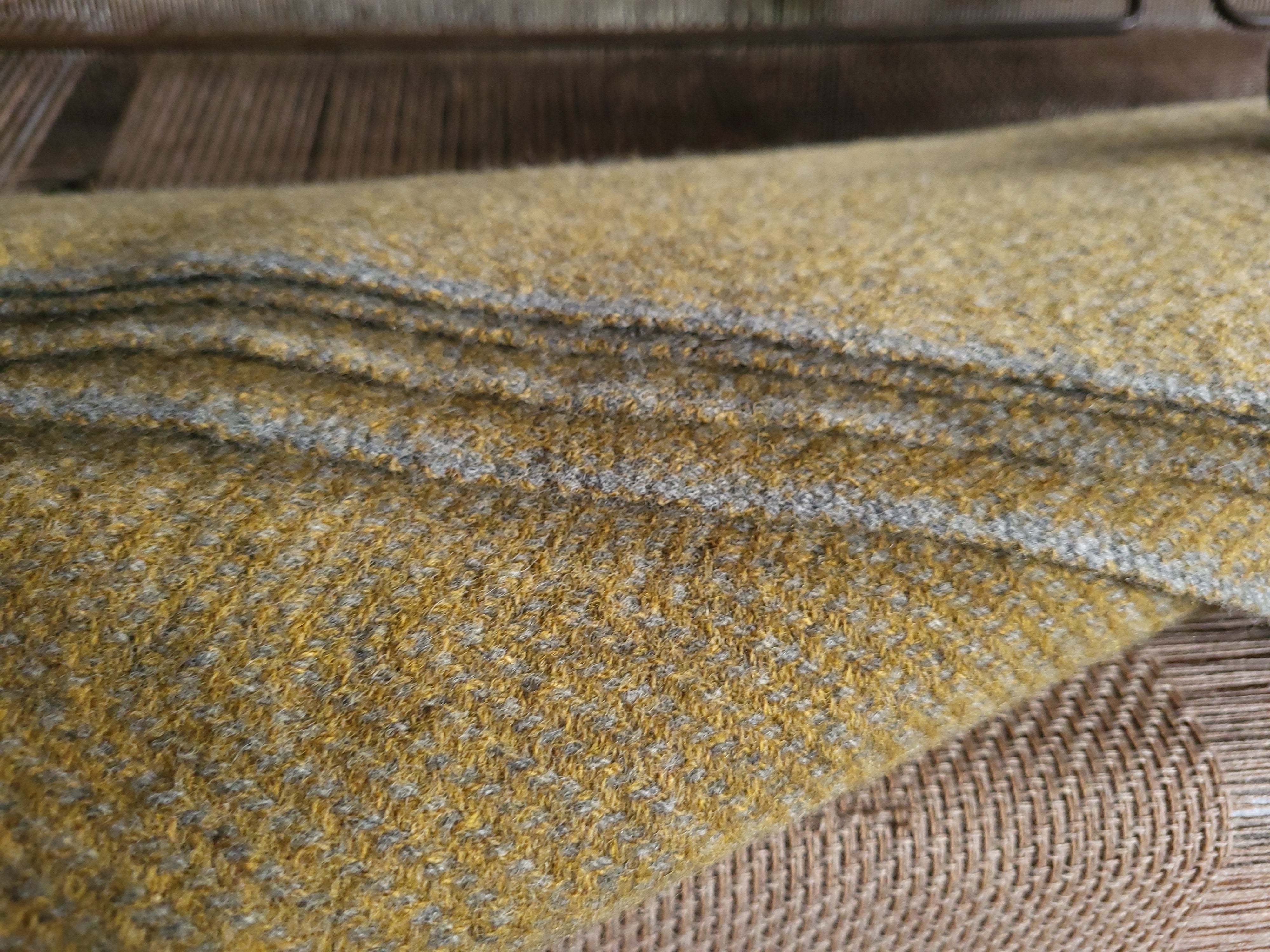 Light Oxford Grey and Yellowstone Lambswool Blanket