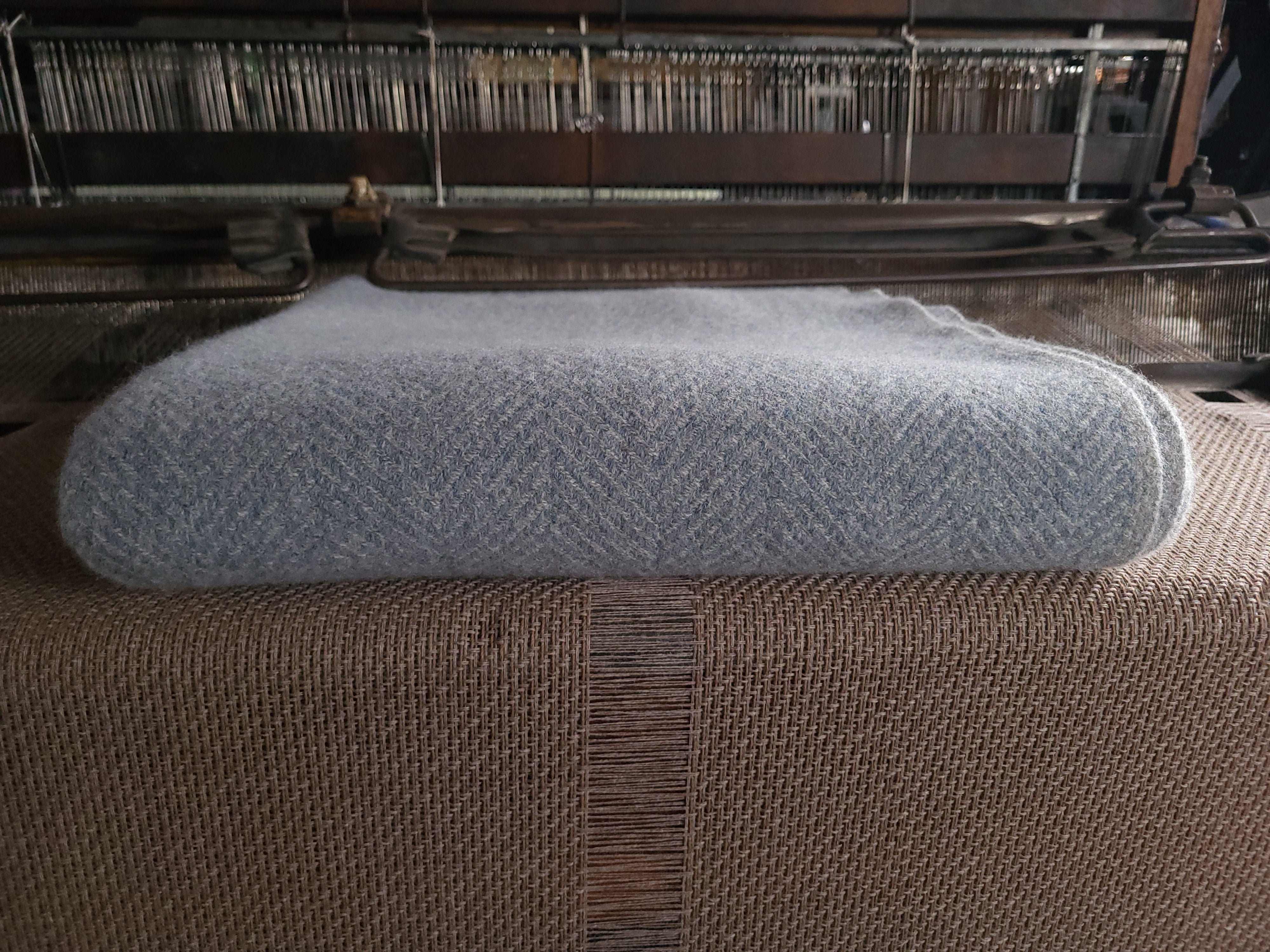 Light Steel Grey and Soft Blue Azure Lambswool Blanket