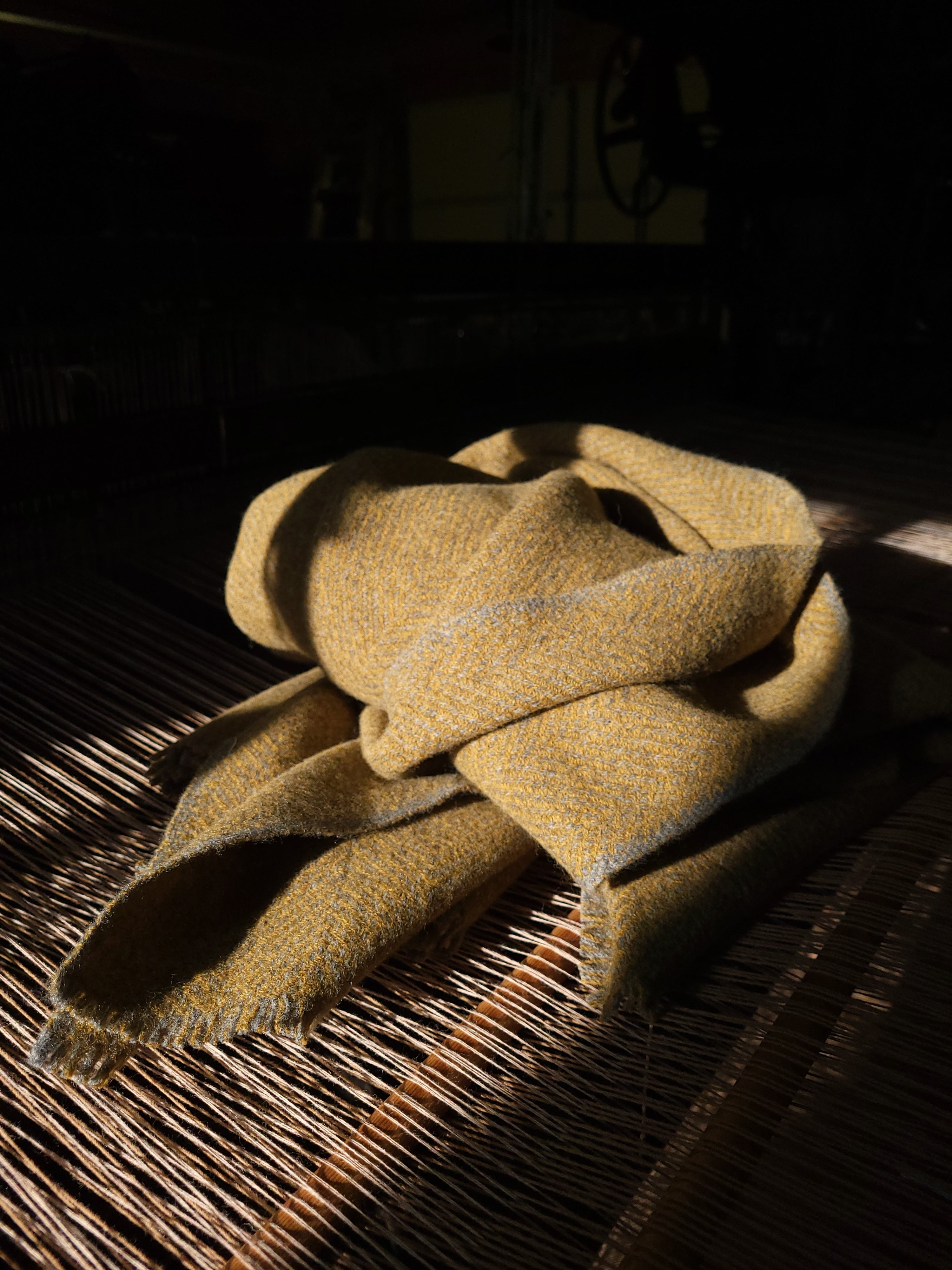 Light Oxford Grey and Yellowstone Lambswool Blanket