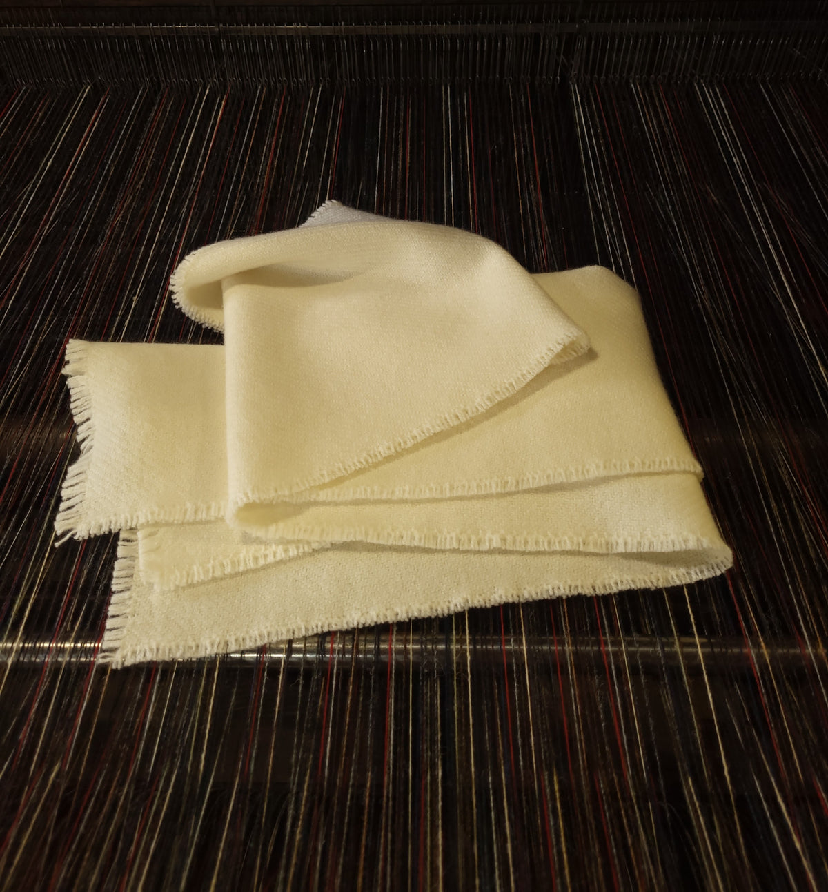 Cream Super Fine Geelong Merino Lambswool Scarf