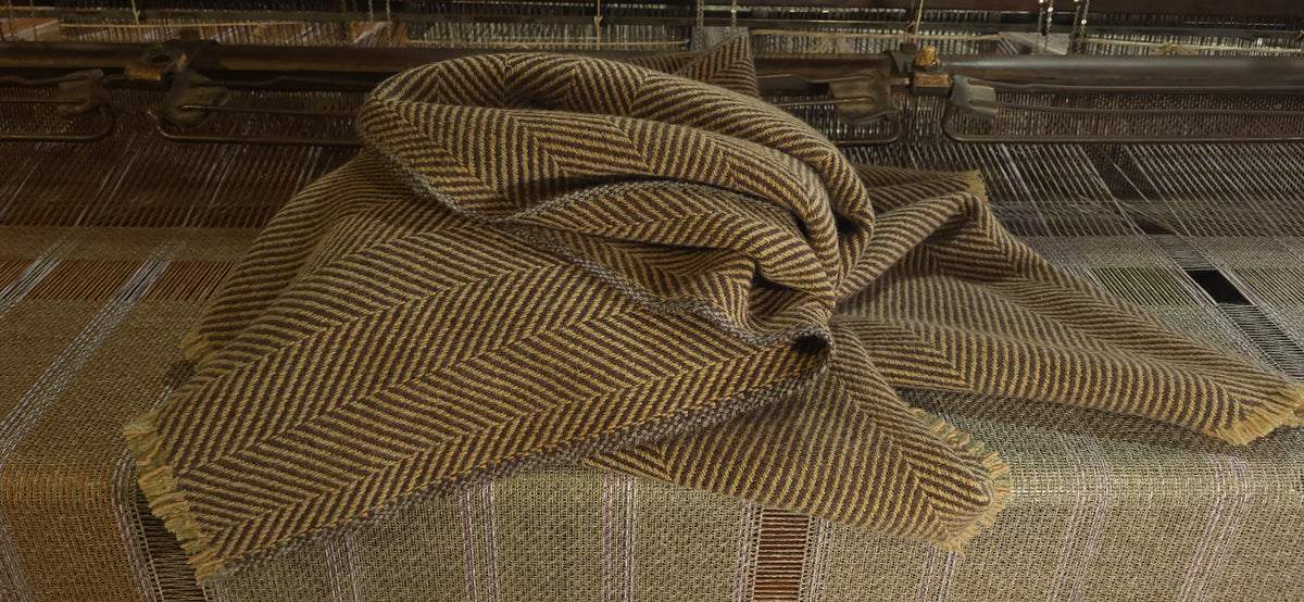 Chocolate Autumn Lambswool Blanket