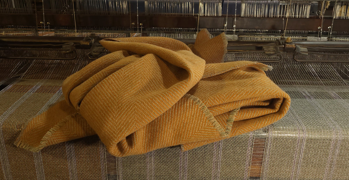 Tuscan Orange Autumn Lambswool Blanket