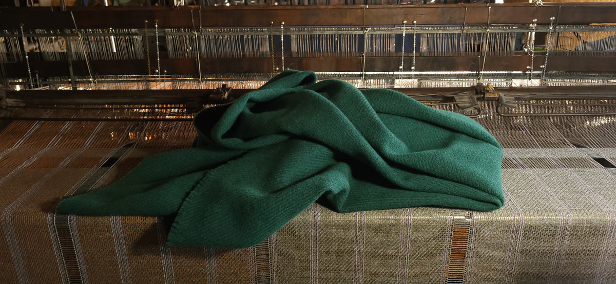 Asparagas Green Fine Merino Lambswool Blanket