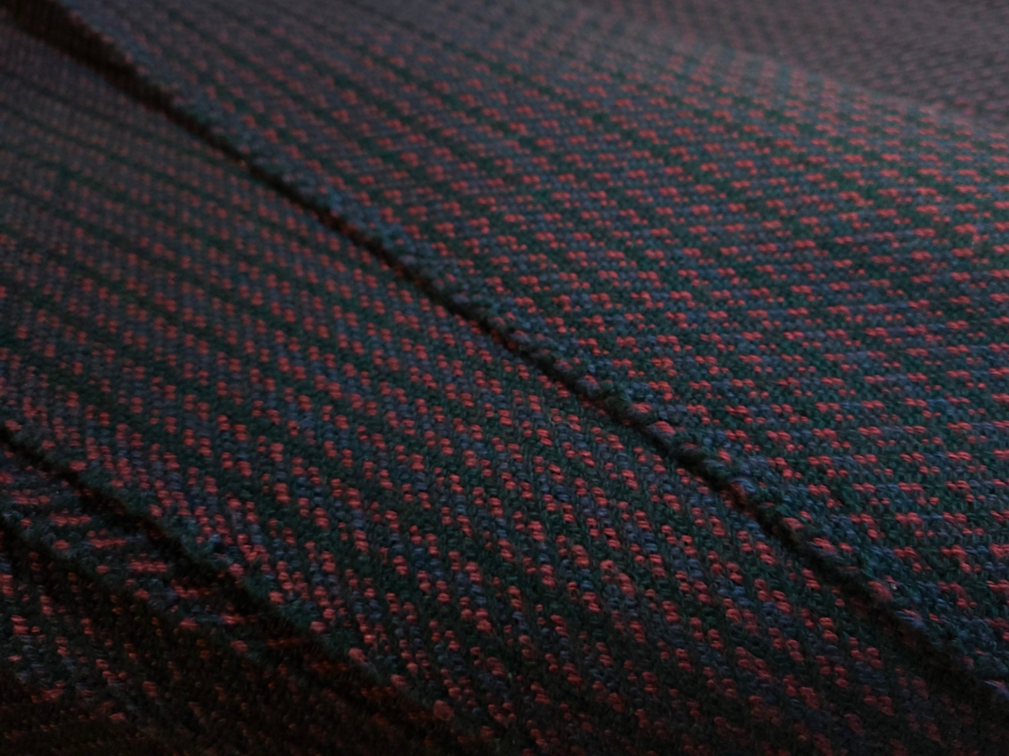 Navy, Sangria and Charcoal Organic Cotton Blanket