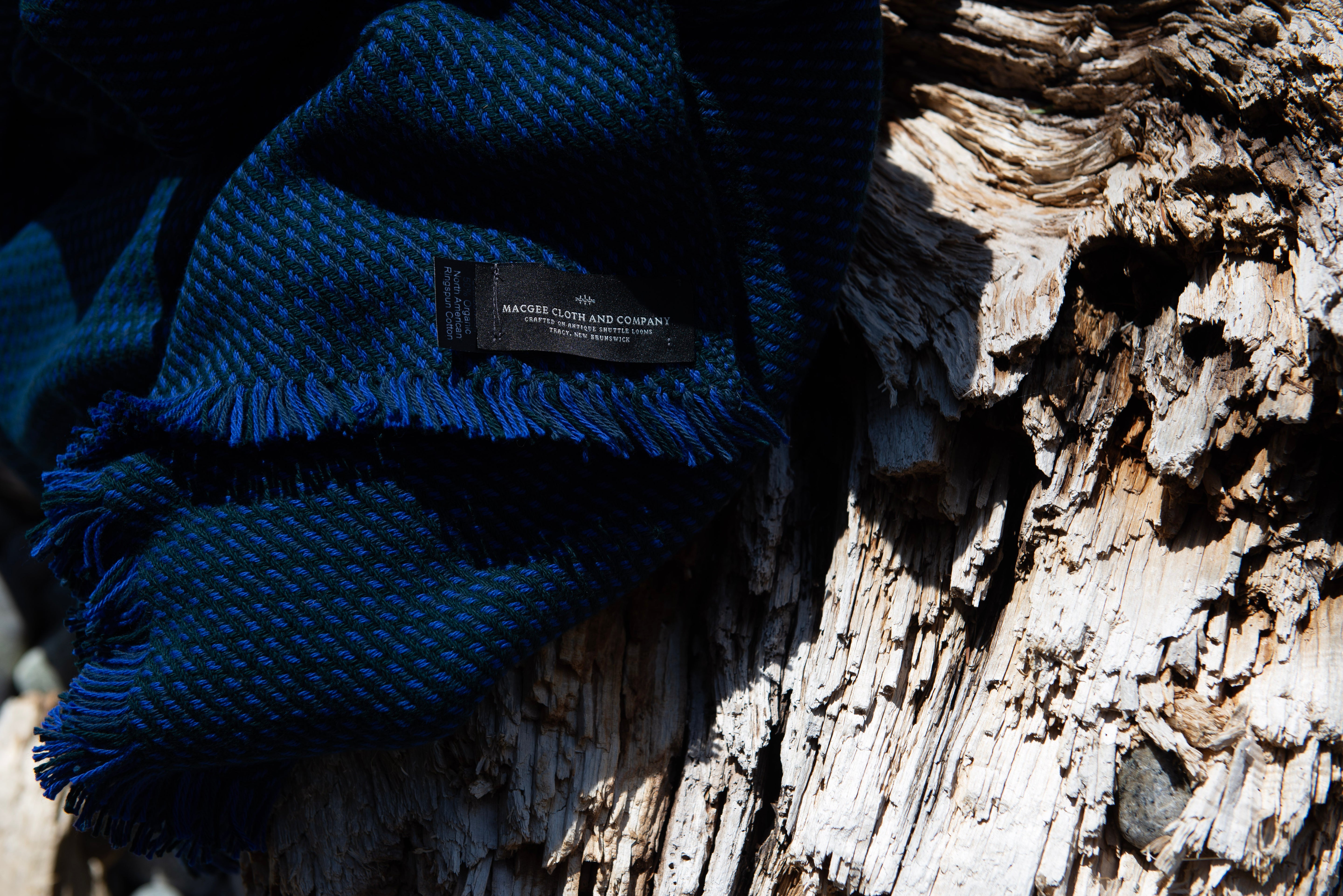 Forest, Navy and Charcoal Organic Cotton Blanket