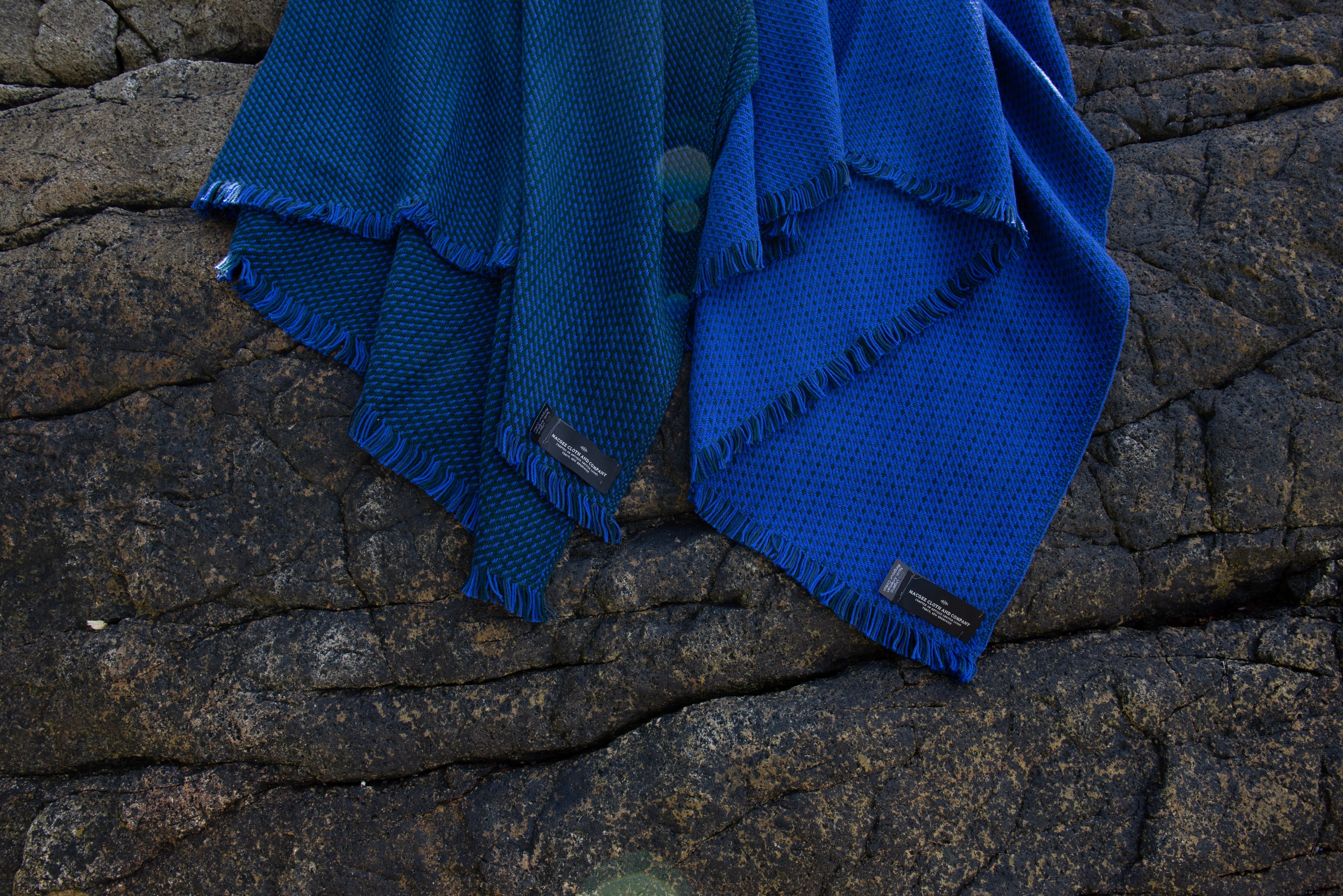 Forest, Navy and Charcoal Organic Cotton Blanket