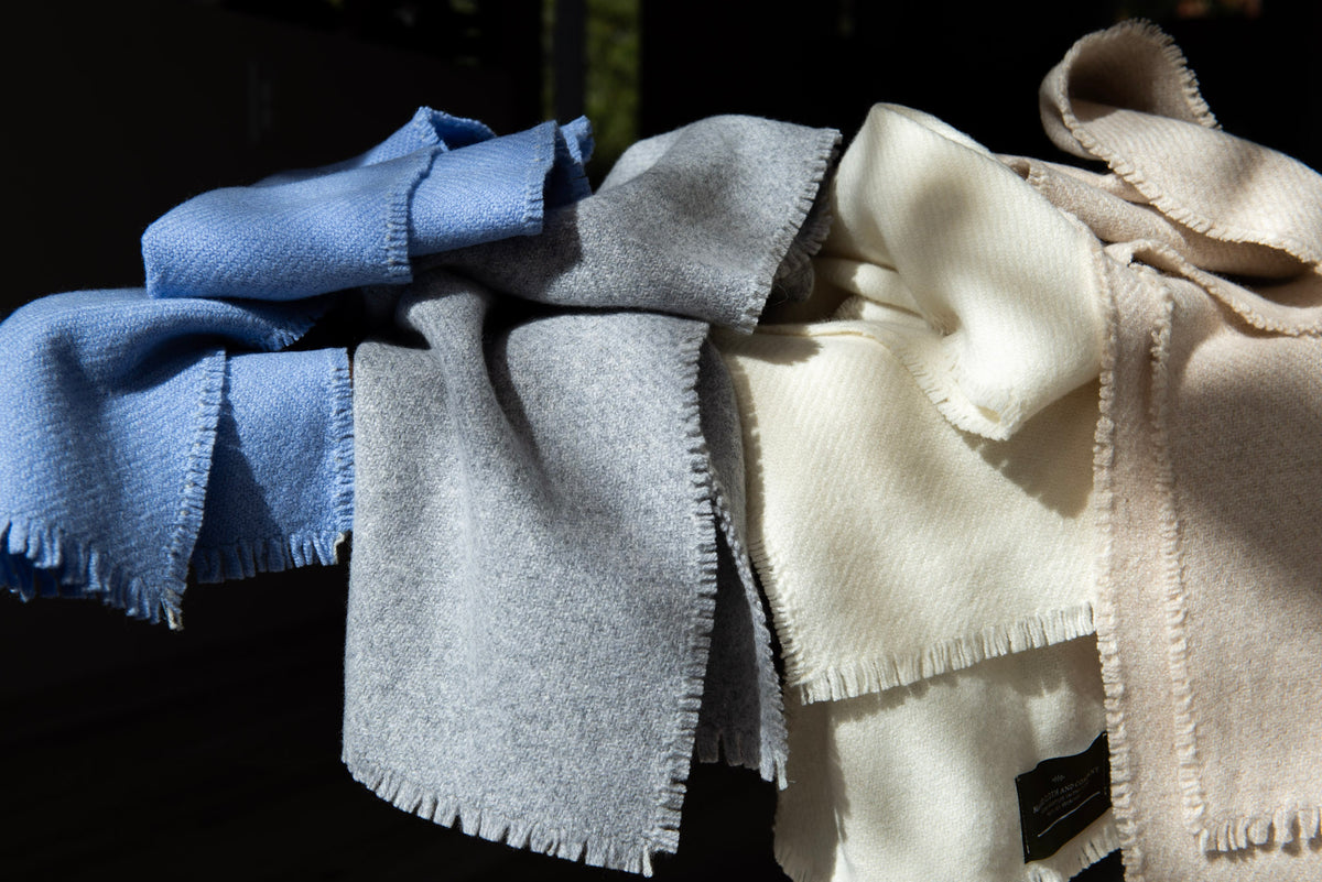 Grey Superfine Geelong Lambswool Scarf