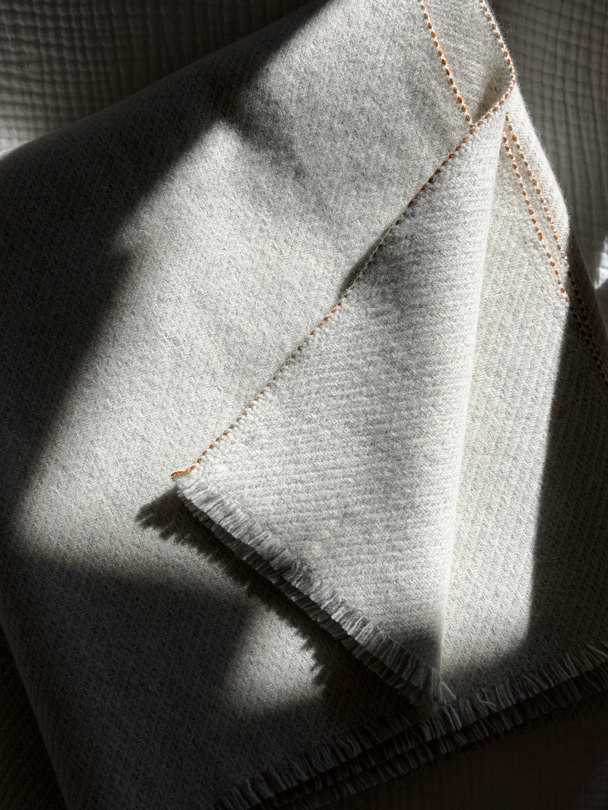 Ecru Fine Merino Lambswool Blanket