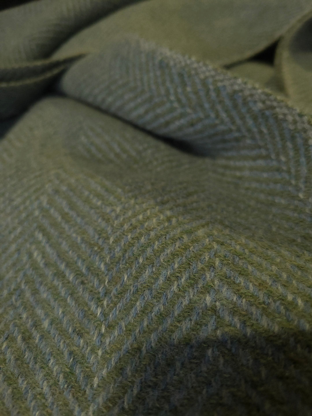 Azure and Fern Leaf Lambswool Throw