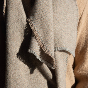 Grey and Camel Lambswool Scarves