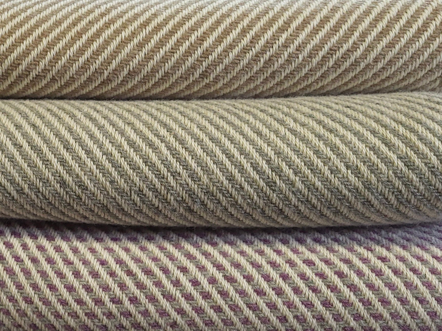 Cream, Culloden and Grey Organic Cotton and Lambswool Blanket