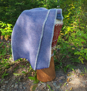 Blue, Lilac and Grey Lambswool Scarf