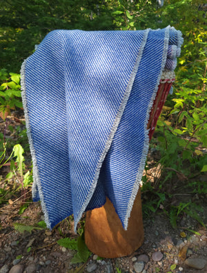 Blue and Grey UK Lambswool Scarf