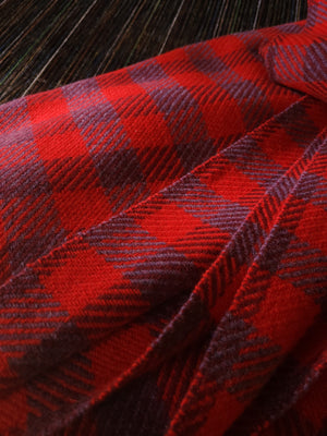 Red Check Lambswool Blanket in Tartan Red, Sangria and Culloden