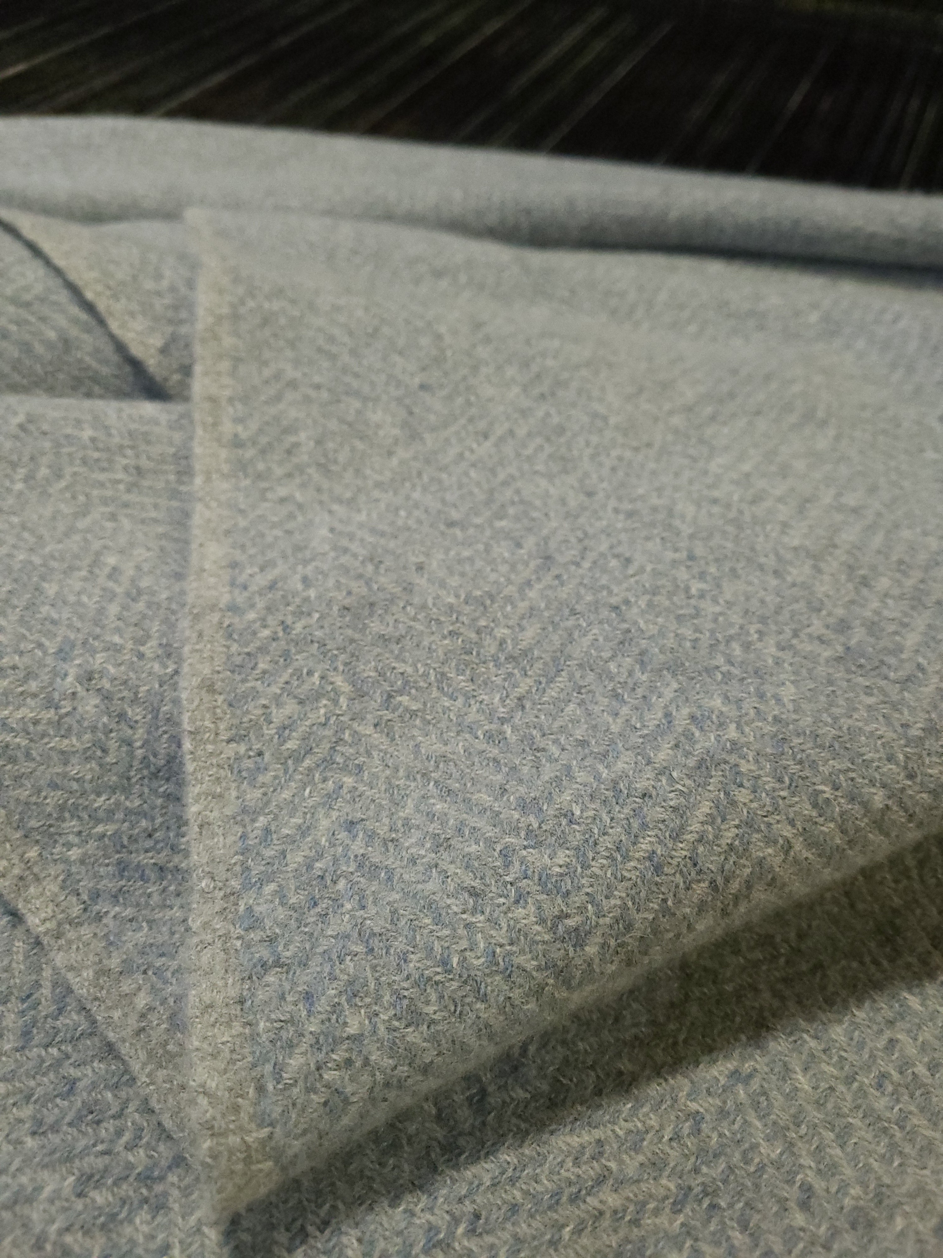 Light Steel Grey and Soft Blue Azure Lambswool Blanket