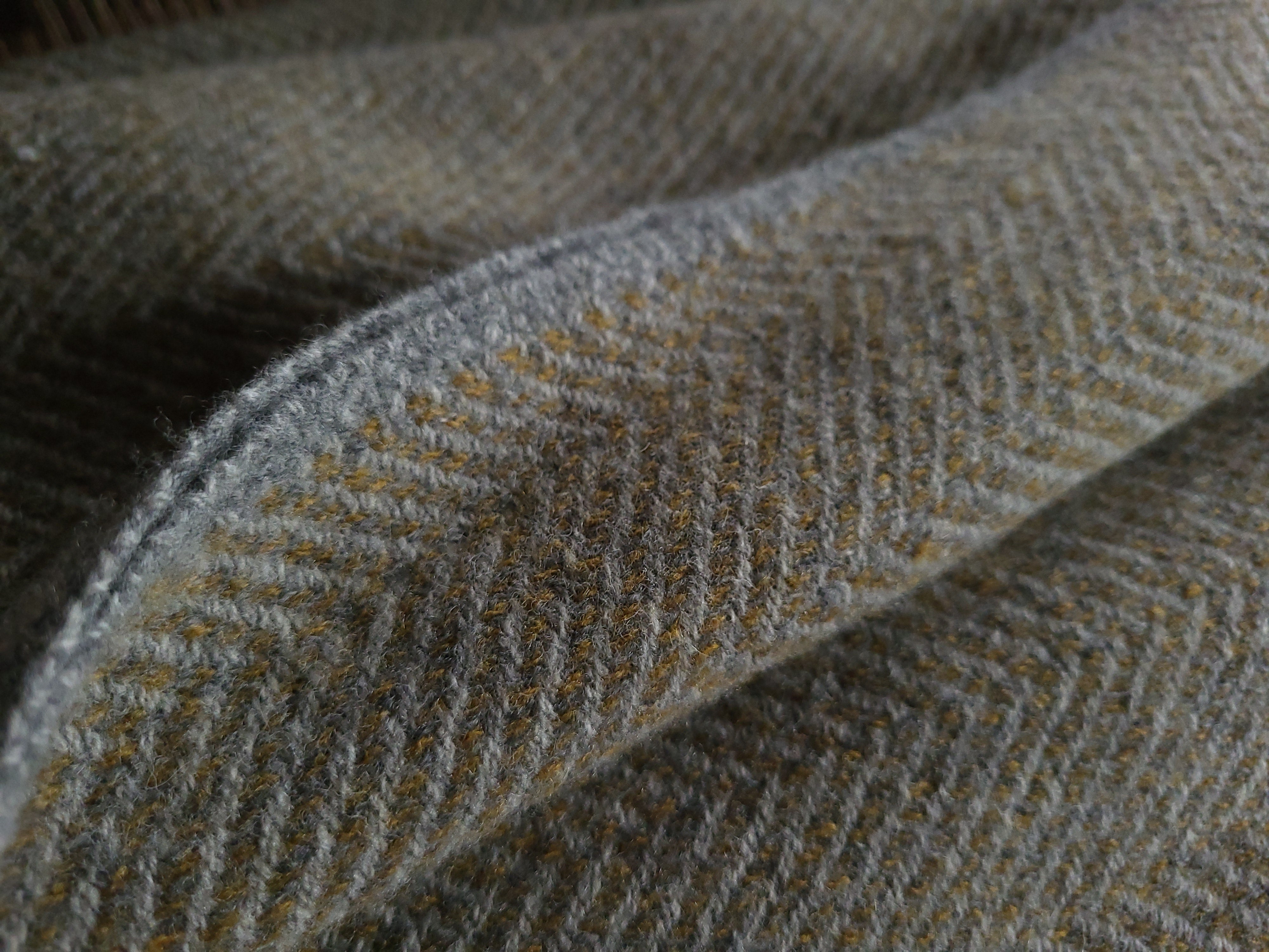 Light Oxford Grey and Yellowstone Lambswool Blanket