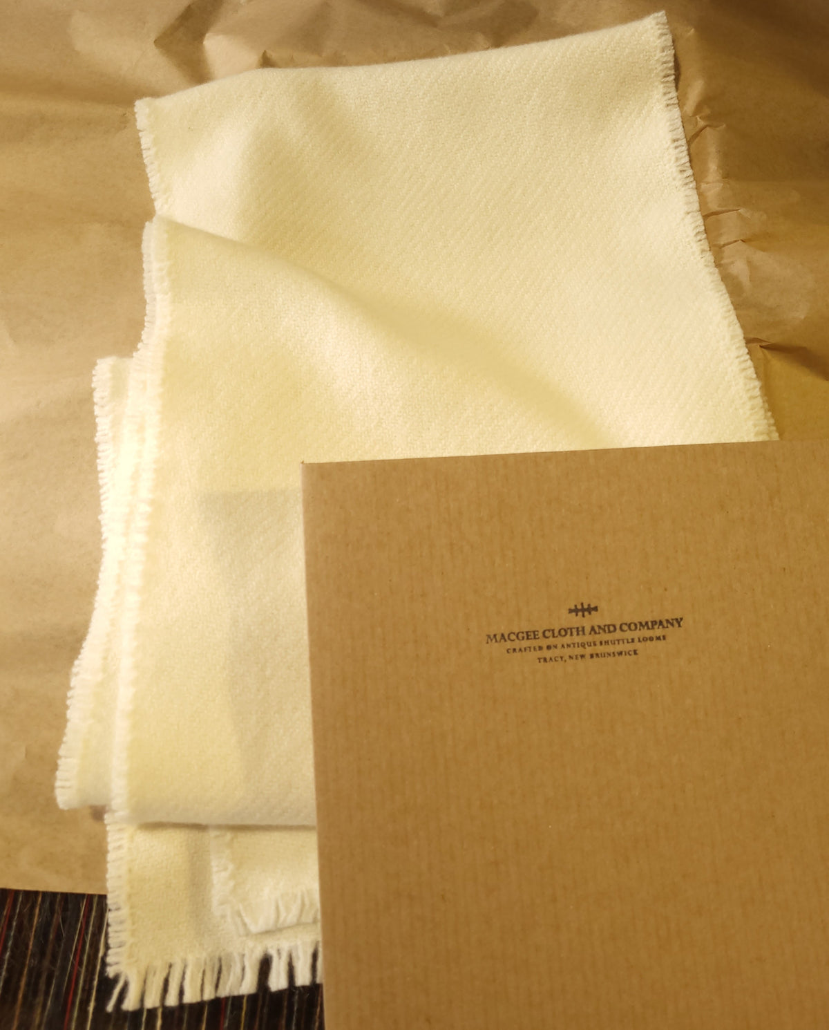 Cream Super Fine Geelong Merino Lambswool Scarf