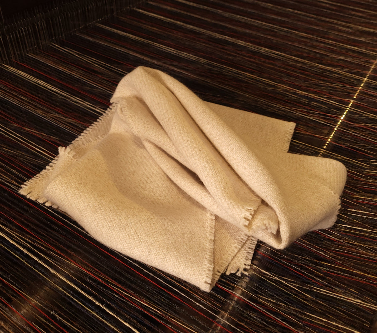 Irish Cream Super FIne Geelong Merino Lambswool Scarf