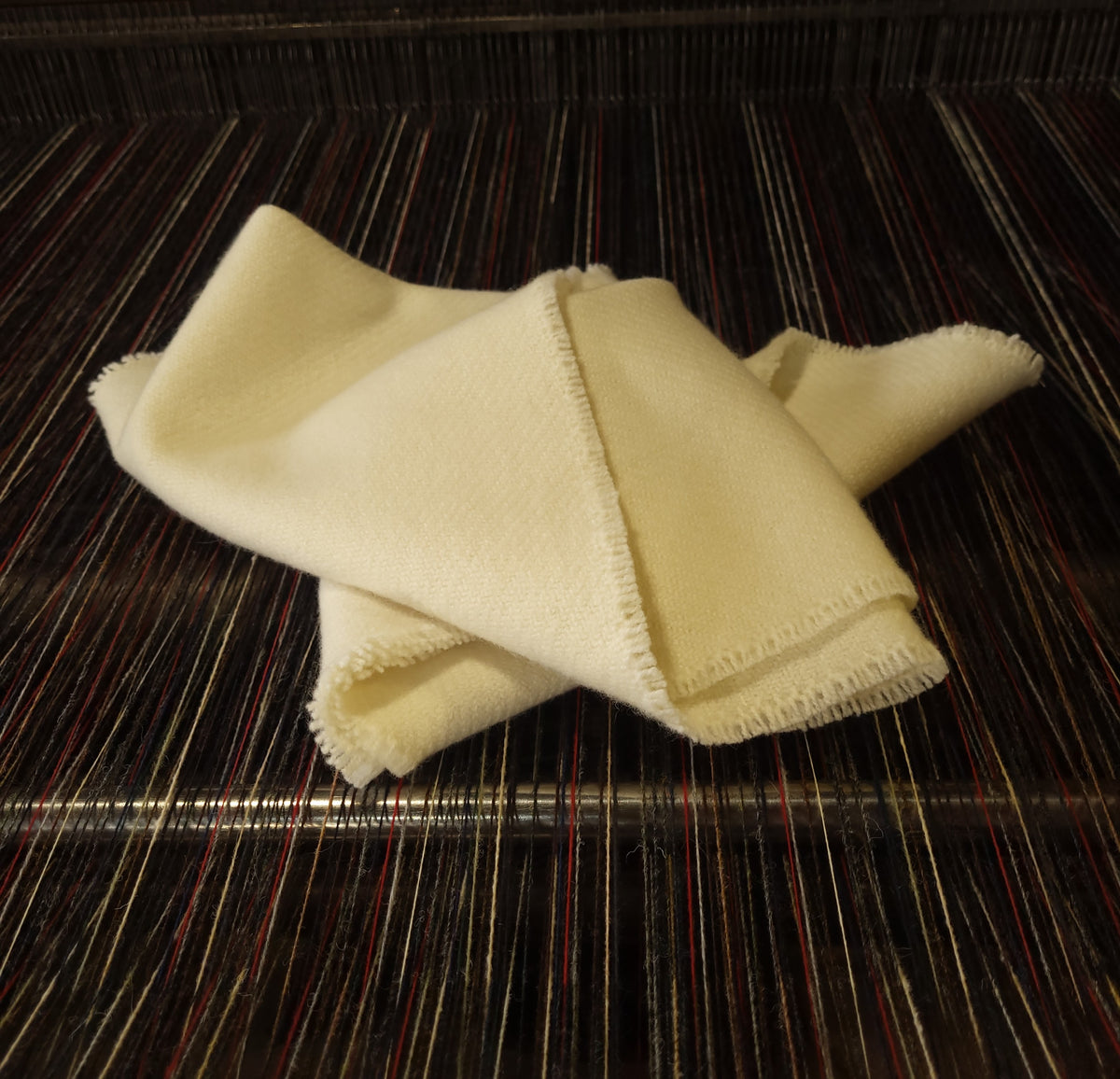 Cream Super Fine Geelong Merino Lambswool Scarf