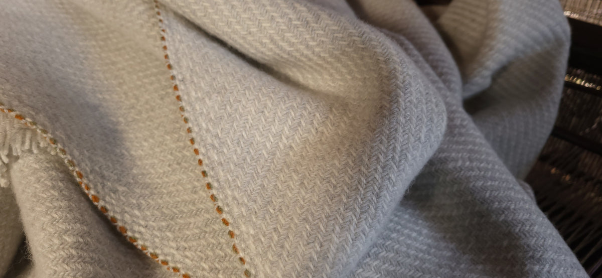 Light Grey Fine Merino Lambswool Blanket