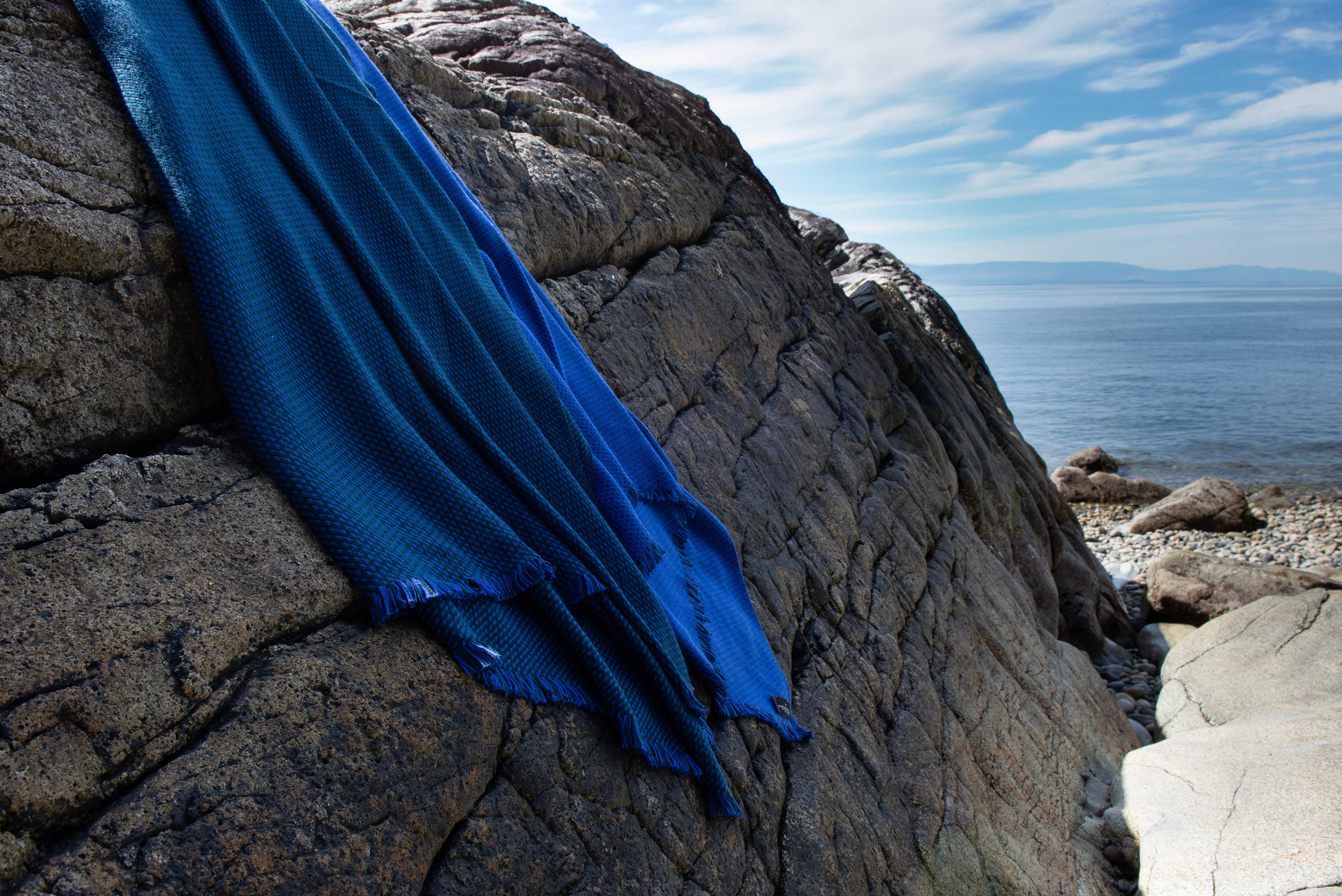 Forest, Navy and Charcoal Organic Cotton Blanket