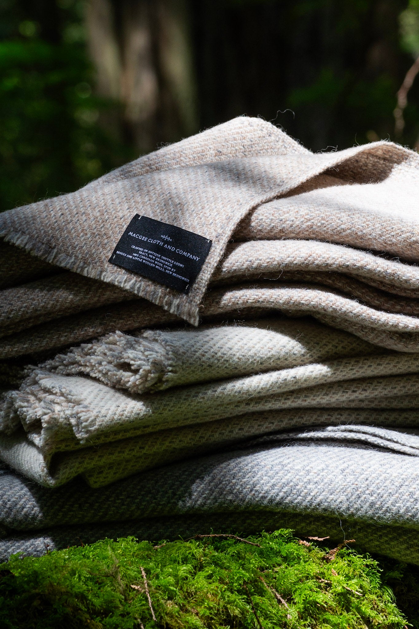 Soft Blue Azure, Light Steel Grey and Fern Leaf Green Lambswool Blanke