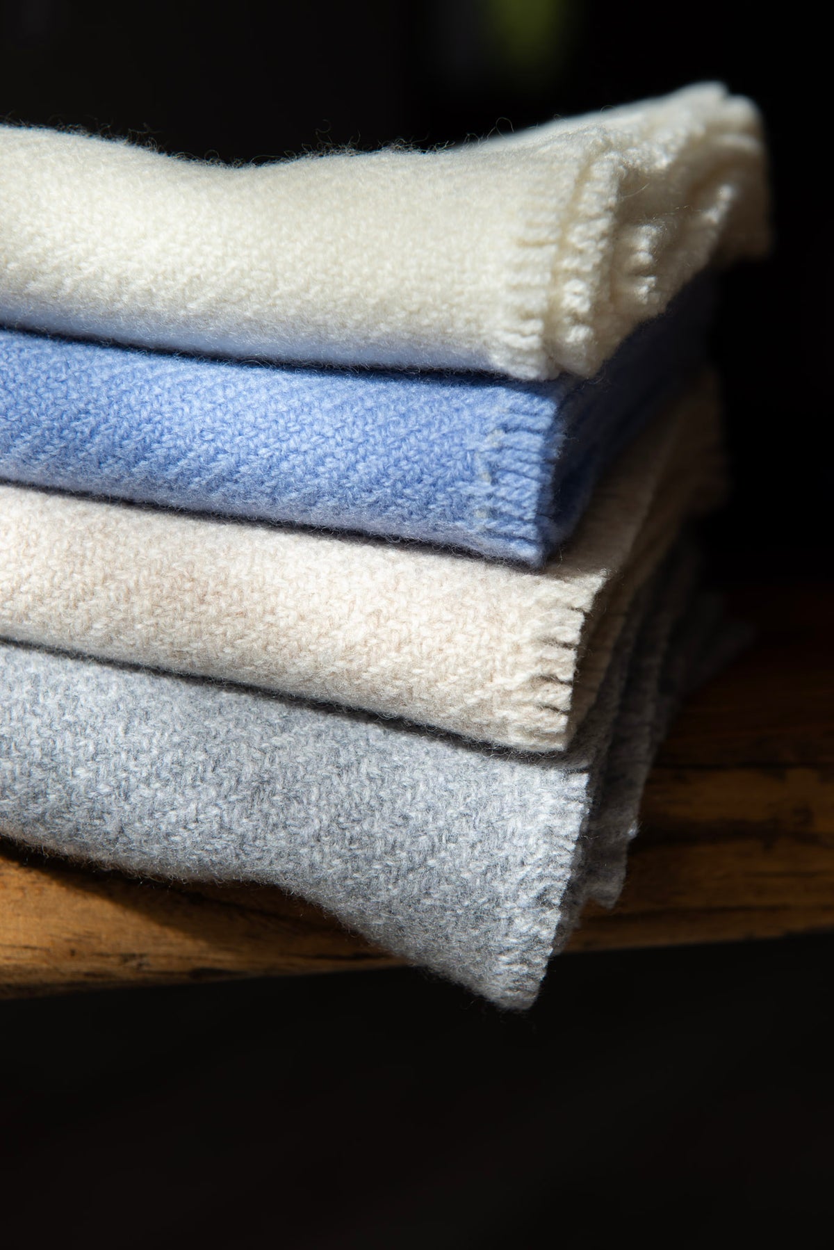 Cream Superfine Geelong Merino Lambswool Scarf