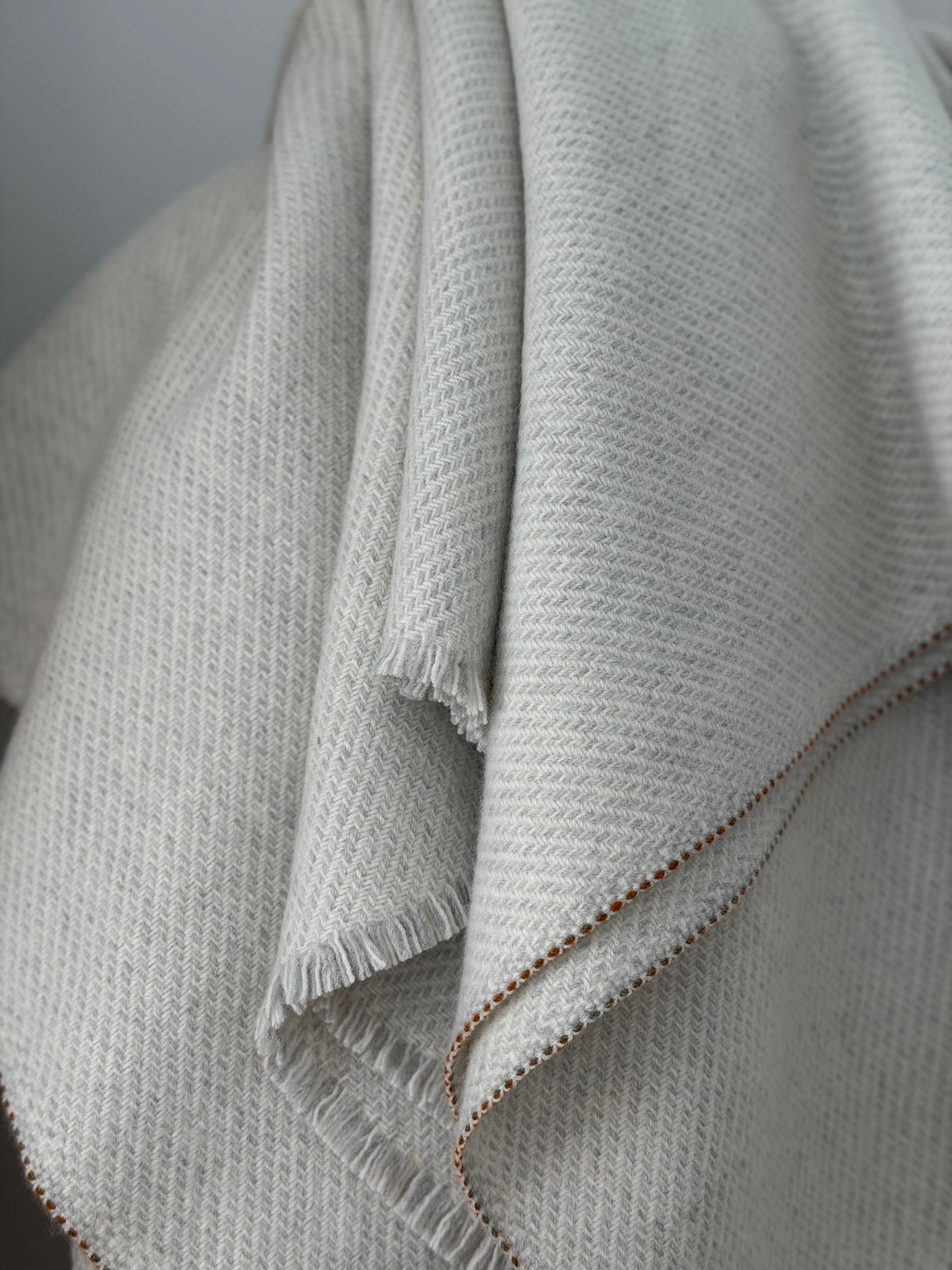 Ecru Fine Merino Lambswool Blanket