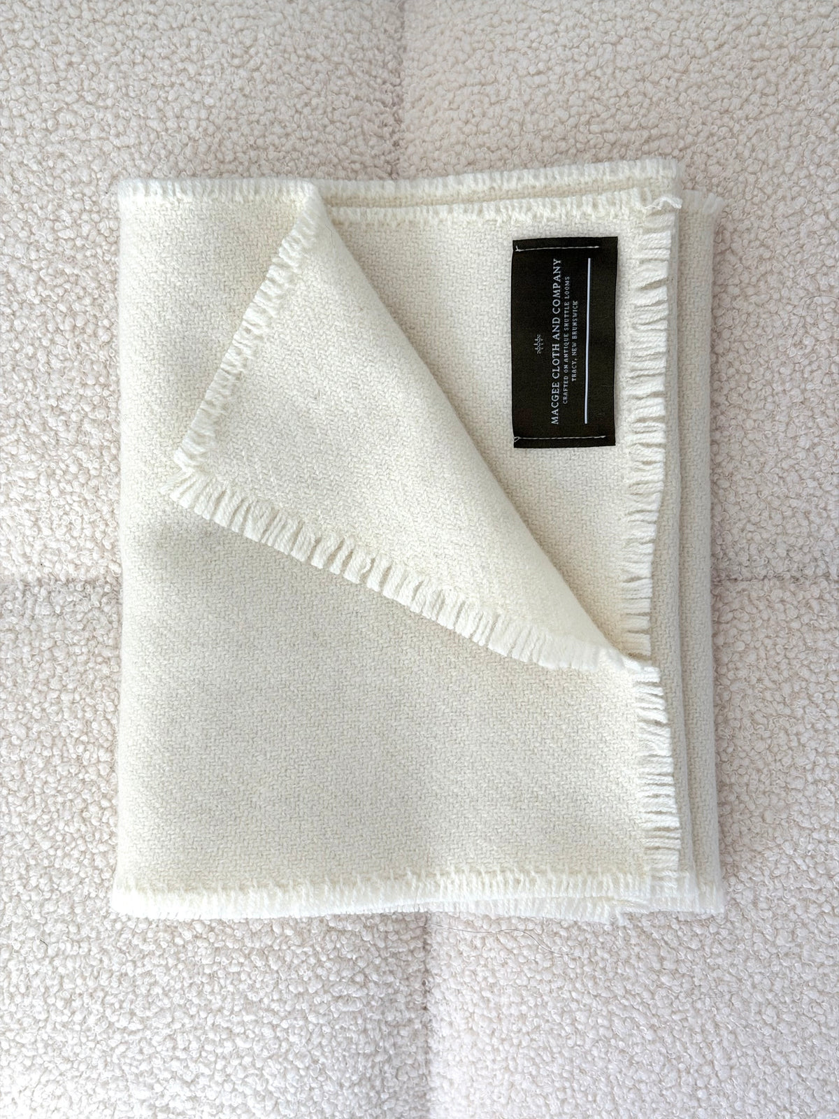 Cream Superfine Geelong Merino Lambswool Scarf