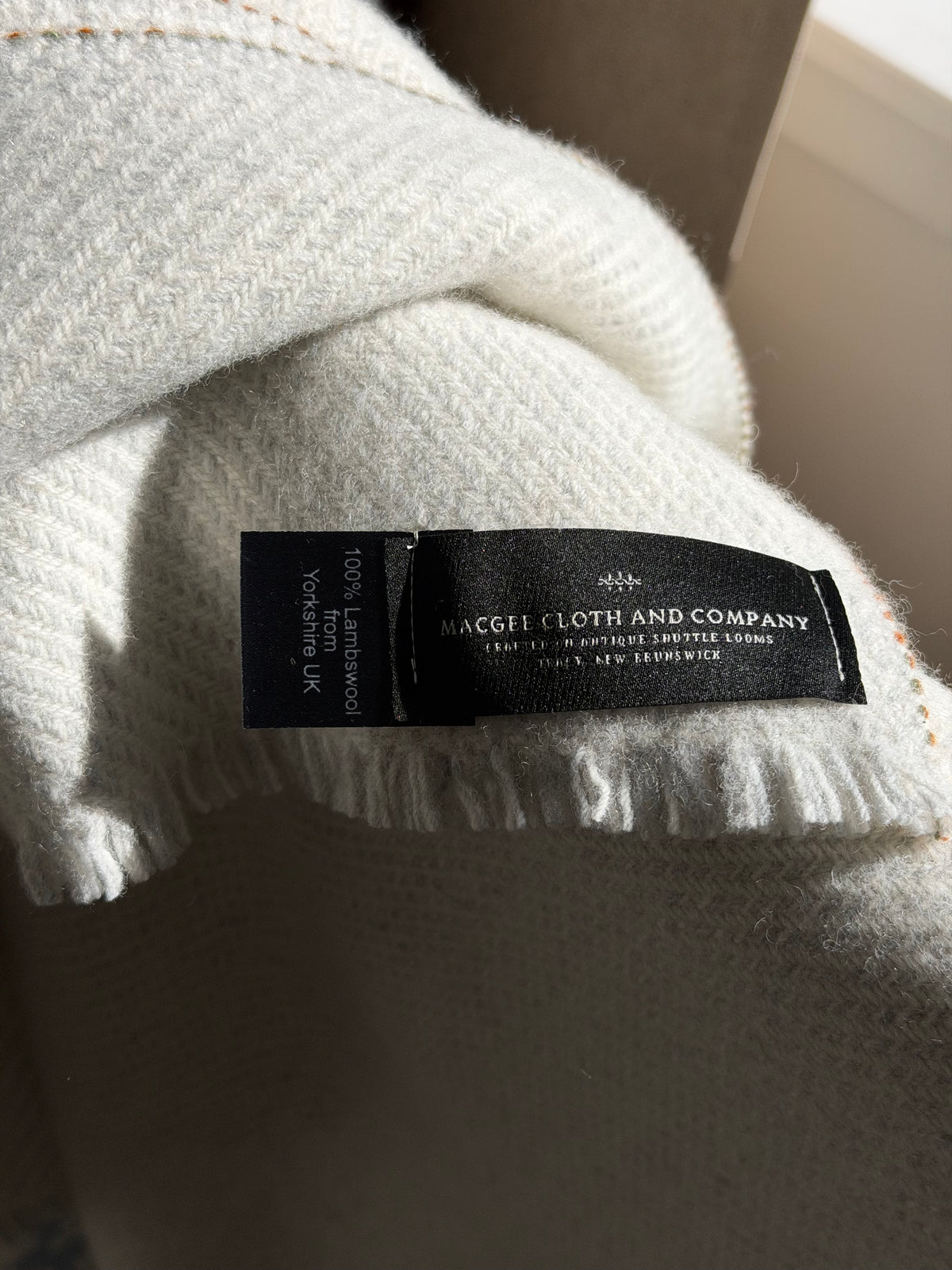 Ecru Fine Merino Lambswool Blanket