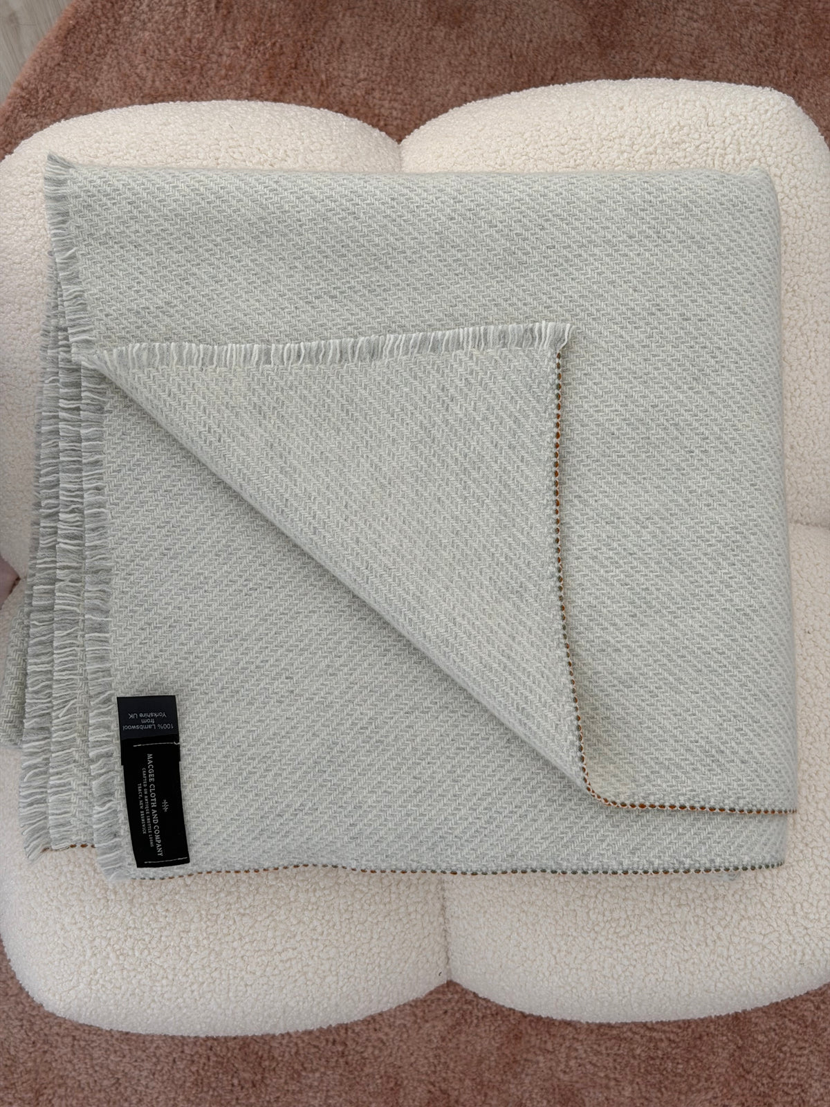 Ecru Fine Merino Lambswool Blanket
