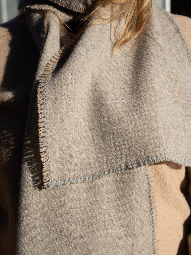 Oatmeal and Grey Lambswool Scarf