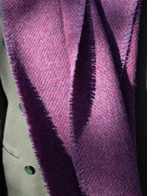 Plum and Cranberry Lambswool Scarf