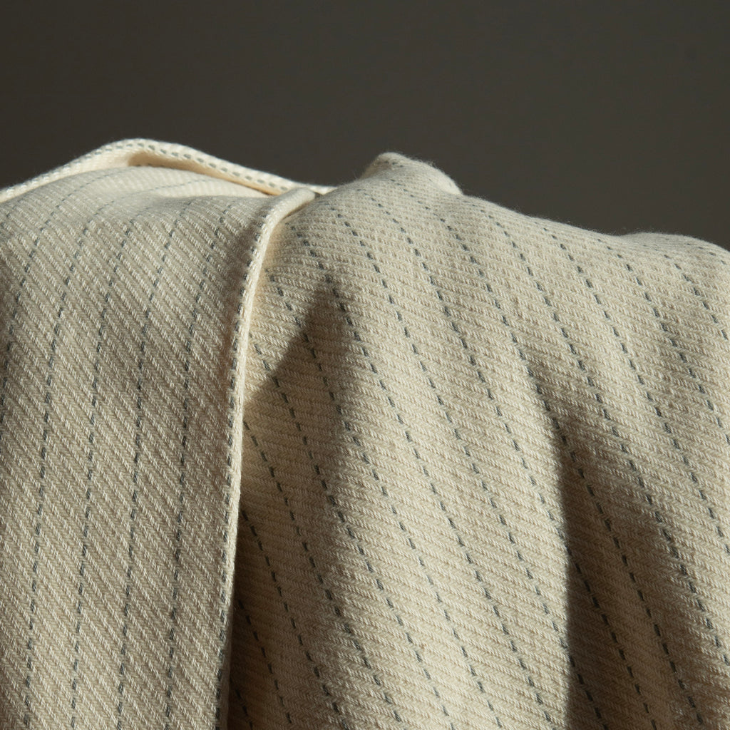 Natural Undyed Organic Cotton and Lambswool Blanket