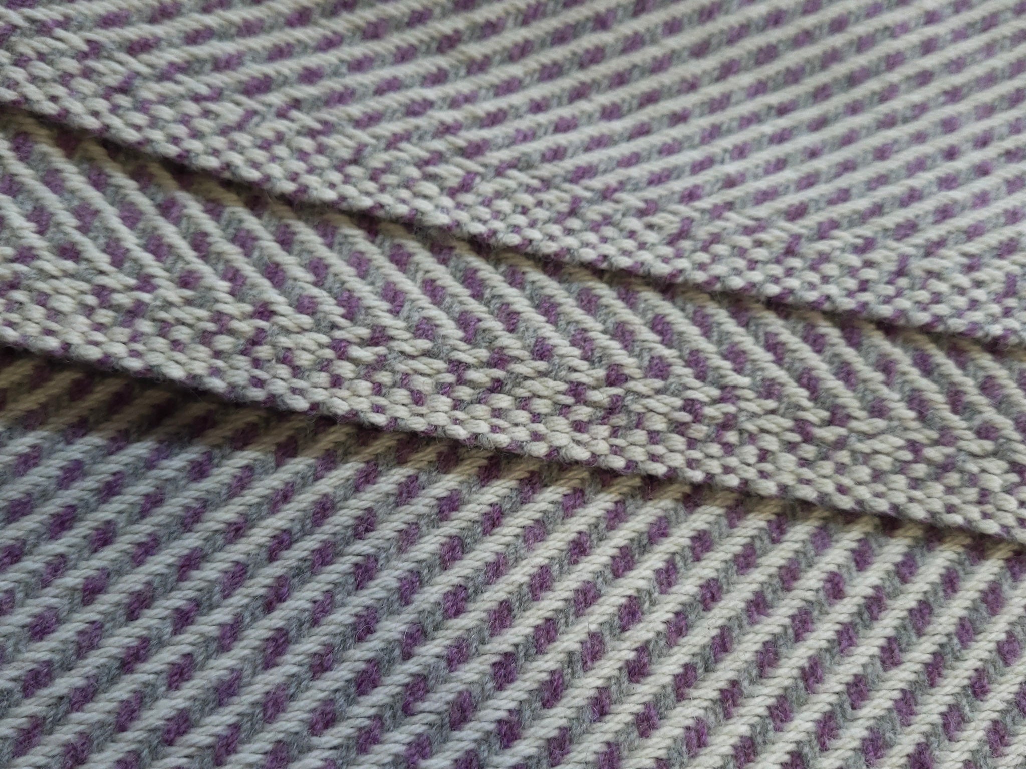 Cream, Culloden and Grey Organic Cotton and Lambswool Blanket